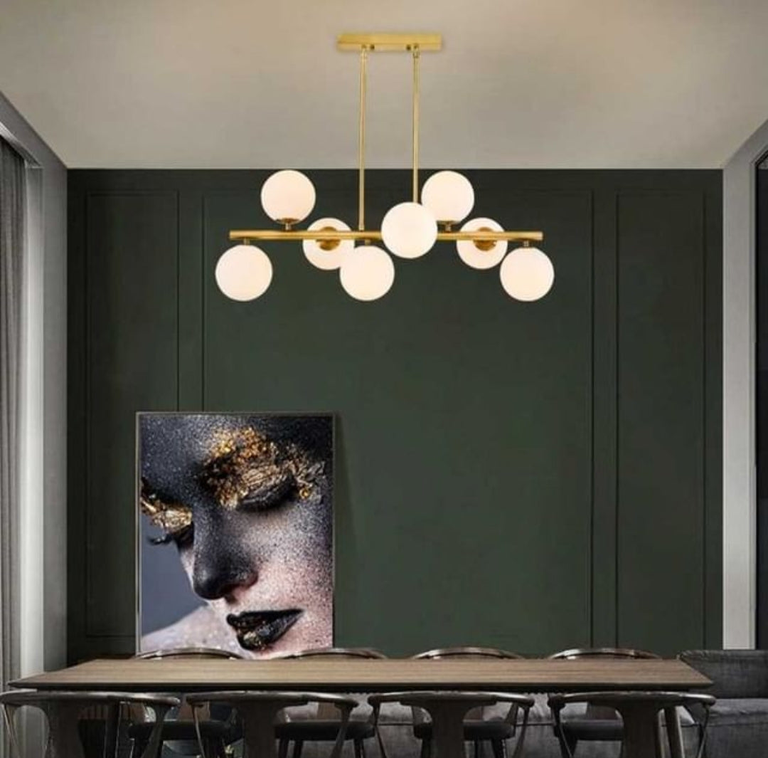Adomum 4075-8AS - Modern Hanglamp met opaalglas