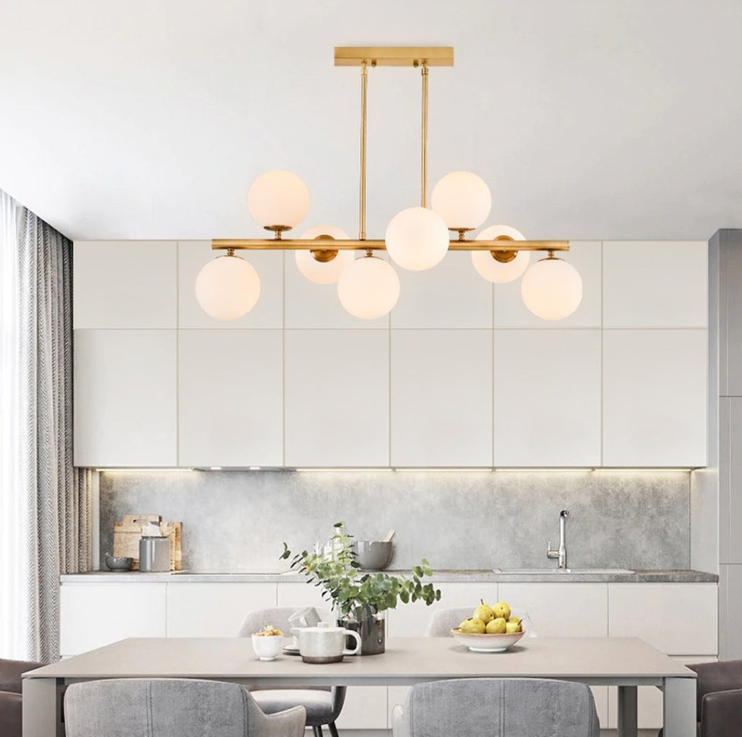 Adomum 4075-8AS - Modern Hanglamp met opaalglas
