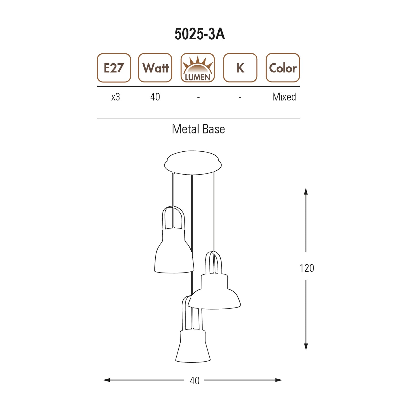 Adomum 5025-3A - Modern Hanglamp