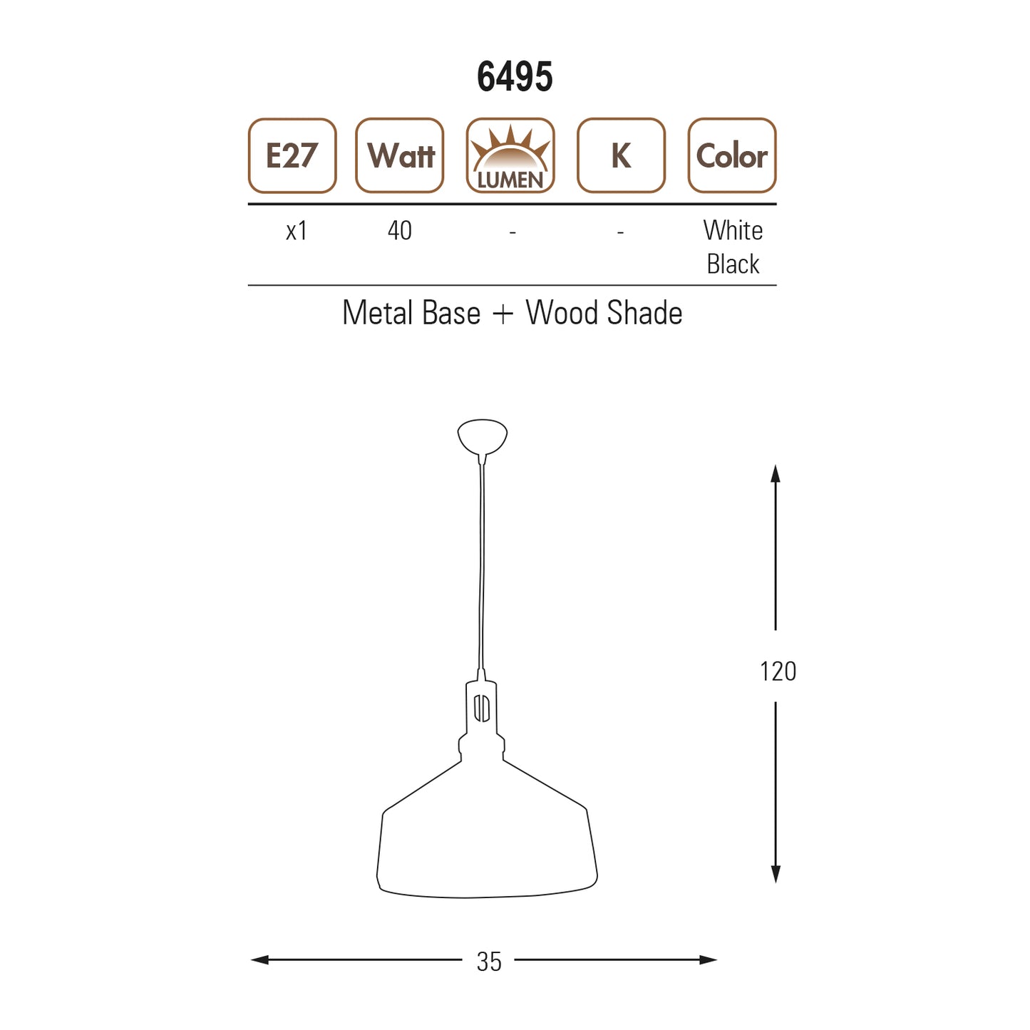 Adomum 6495-01 - Industriële Hanglamp