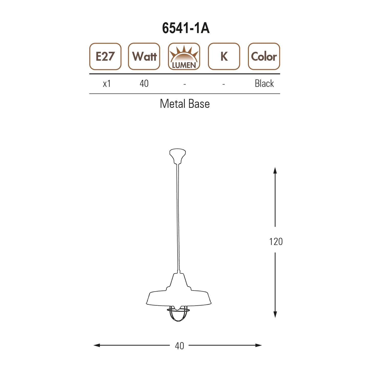 Adomum 6541-1A - Industriële Hanglamp Sombrero