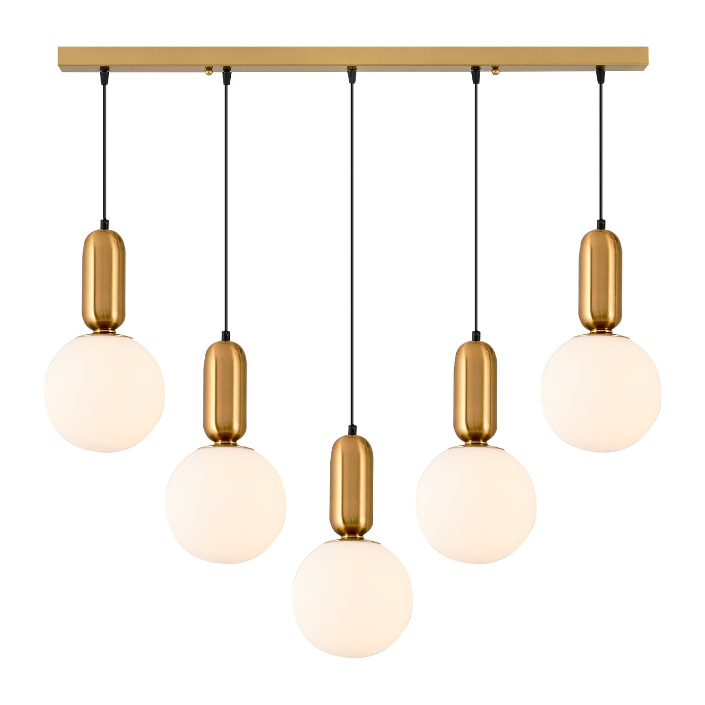 Adomum 4074-5AS - Modern Hanglamp met opaalglazen