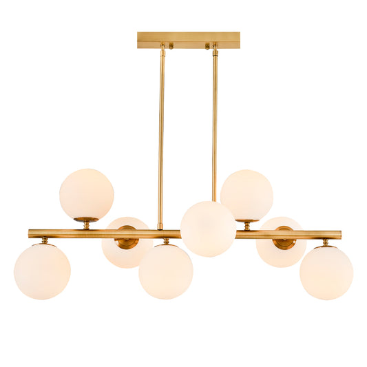 Adomum 4075-8AS - Modern Hanglamp met opaalglas