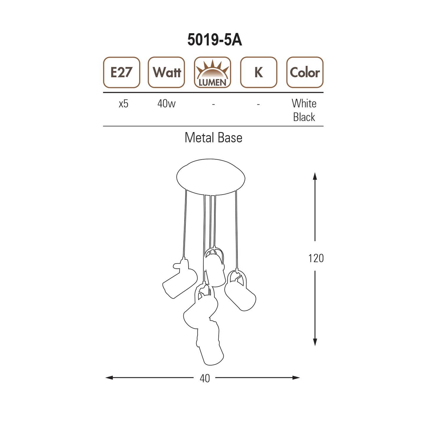 Adomum 5019-5A - Hanglamp Mambo