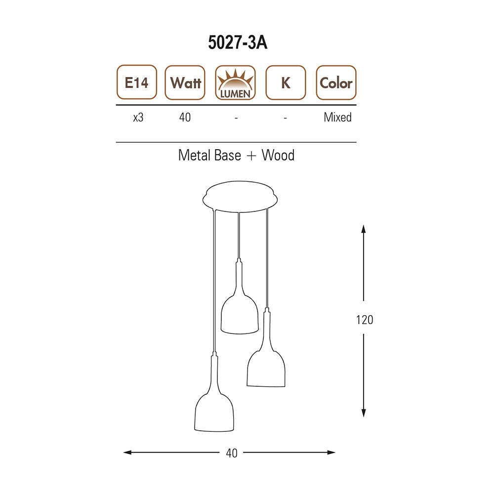 Adomum 5027-3A - Modern Hanglamp